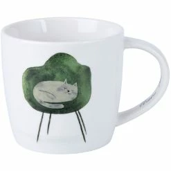 Maxwell and Williams Marc Martin Feline Friends Mug 400ml - One Eye Open