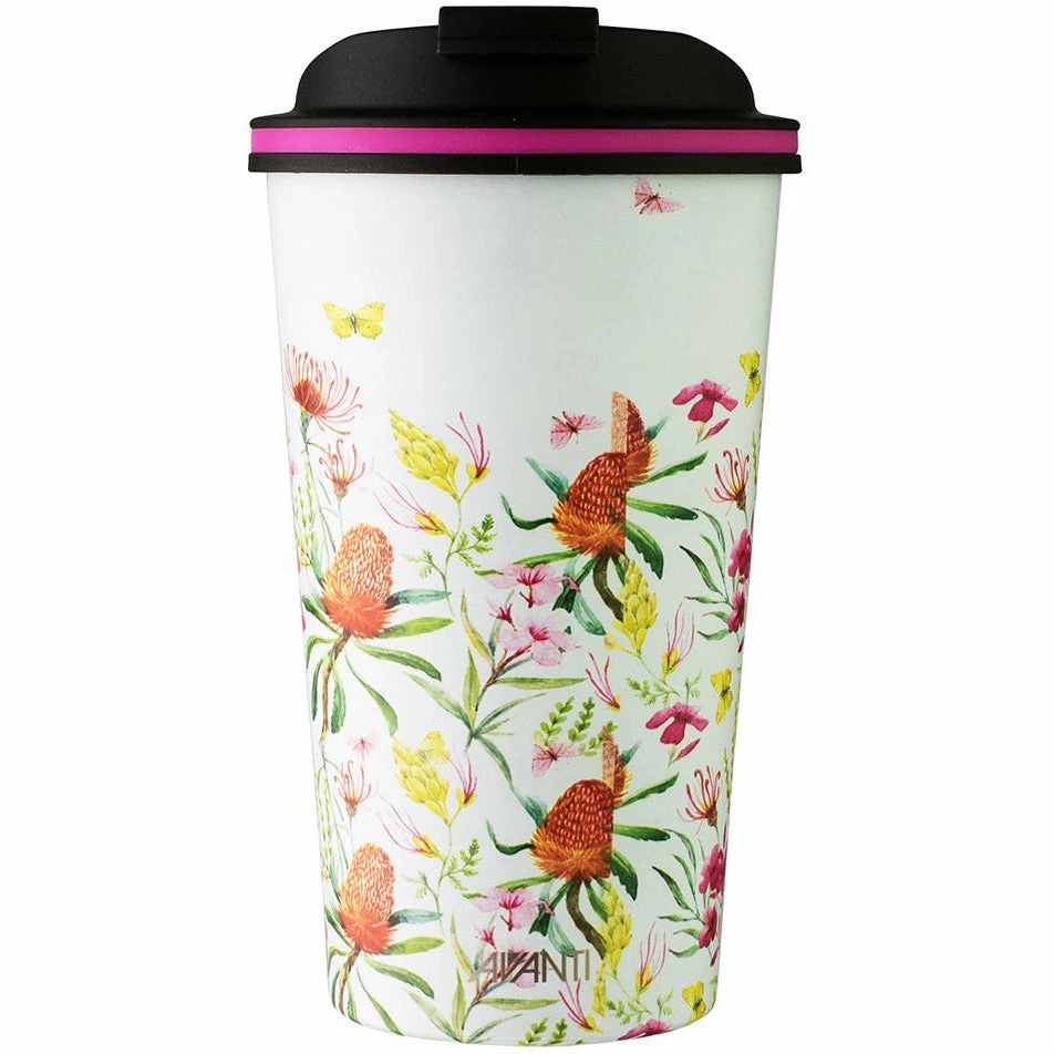 Avanti Go Cup Reusable Coffee Cup 410ml (12oz) - Natives White 3 Avanti Go Cup Reusable Coffee Cup 410ml (12oz) - Natives White