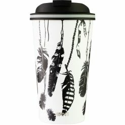 Avanti Go Cup Reusable Coffee Cup 410ml (12oz) - Feathers