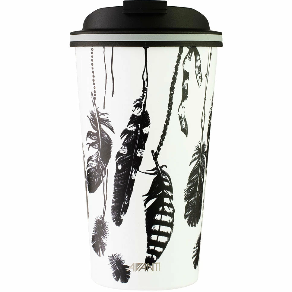 Avanti Go Cup Reusable Coffee Cup 410ml (12oz) - Feathers 3 Avanti Go Cup Reusable Coffee Cup 410ml (12oz) - Feathers