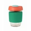 Avanti Glass Gocup Reusable Coffee Cup 355ml - Green/coral/seafoam 1 Avanti Glass Gocup Reusable Coffee Cup 355ml - Green/coral/seafoam -Drinkware Shop 13839 1024x1024