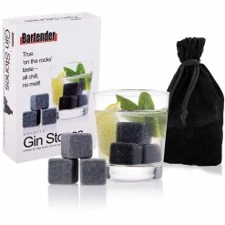 Bartender Gin Stones with Bag - 6 Piece Set