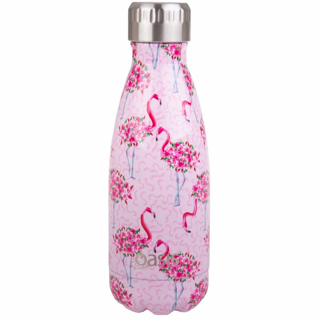 Oasis Double Wall Insulated Drink Bottle 350ml - Flamingos 3 Oasis Double Wall Insulated Drink Bottle 350ml - Flamingos