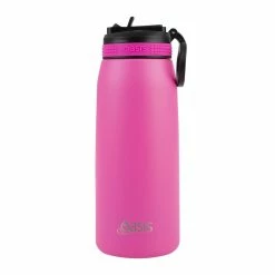 Oasis Insulated Sports Bottle Sipper Straw 780ml Neon Pink