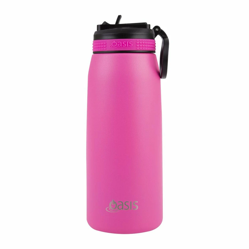 Oasis Insulated Sports Bottle Sipper Straw 780ml Neon Pink 3 Oasis Insulated Sports Bottle Sipper Straw 780ml Neon Pink