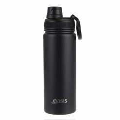 Oasis Insulated Challenger Bottle with Screw Cap 550ml Black