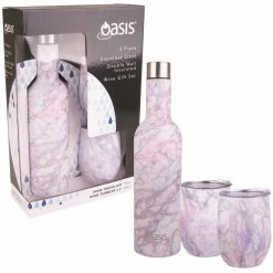 Oasis Double Wall Insulated Wine Traveller Silver Quartz