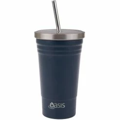 Oasis Double Wall Insulated Tumbler W/Straw