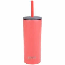 Oasis Super Sipper Insulated Tumbler With Silicone Straw 600ml Coral