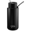 Frank Green 34oz Reusable Bottle - Straw Lid - Midnight (Black) -Drinkware Shop 9BLR4S8 FrankGreenUltimateCeramicReusableDrinkBottlewithStraw34oz Black 1024x1024