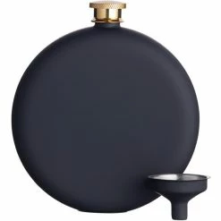 BarCraft Hip Flask Soft Touch 350ml Gift Boxed - Black