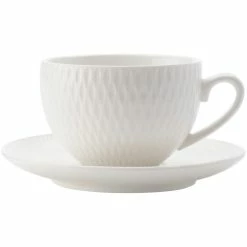 Maxwell and Williams White Basics Diamonds Demi Cup And Saucer 90ml
