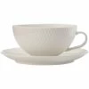 Maxwell and Williams White Basics Diamonds Tea Cup And Saucer Low 250ml -Drinkware Shop DV0067 1024x1024