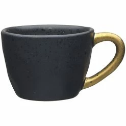 Ecology Speckle Espresso Cup 60ml Ebony with Gold Handle