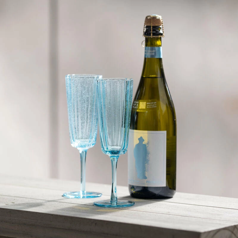 Ecology Adrift Set of 4 Flutes 210ml Blue 4 Ecology Adrift Set of 4 Flutes 210ml Blue - Image 2