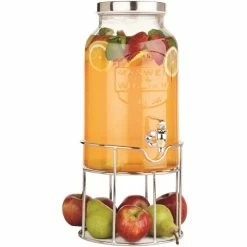 Maxwell and Williams Olde English Juice Jar And Stand 5.6L Silver