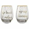 Maxwell and Williams Celebrations Stemless Glass 500ml Set of 2 Relax Hooray Gift Boxed -Drinkware Shop FK0029 1024x1024