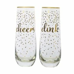 Maxwell and Williams Celebrations Stemless Flute 300ml Cheers Clink