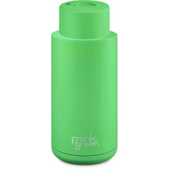Frank Green 34oz Reusable Bottle - Push Button Lid - Neon Green