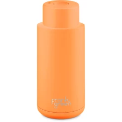 Frank Green Ultimate Ceramic Reusable Bottle Push Button Lid 34oz - Neon Orange