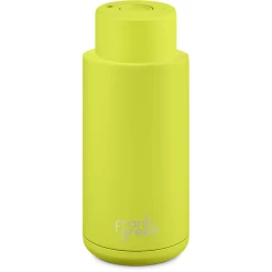 Frank Green 34oz Reusable Bottle - Push Button Lid - Neon Yellow