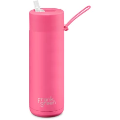 Frank Green Ultimate Ceramic Reusable Bottle with Straw 20oz - Neon Pink