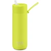 Frank Green Ultimate Ceramic Reusable Bottle with Straw 20oz - Neon Yellow -Drinkware Shop Frank Green Ceramic Matchbox 20ozCeramicStrawLidNeonYellow 1024x1024