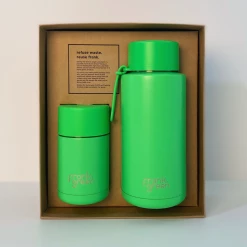 Frank Green My Eco Gift Set Neon Green 10oz + 34oz Straw Lid