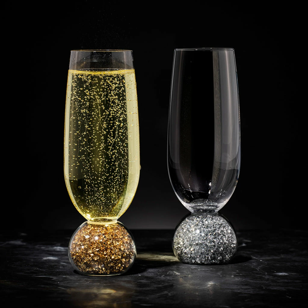 TEMPA Kiara Silver 2pk Champagne Glass 4 TEMPA Kiara Silver 2pk Champagne Glass - Image 2