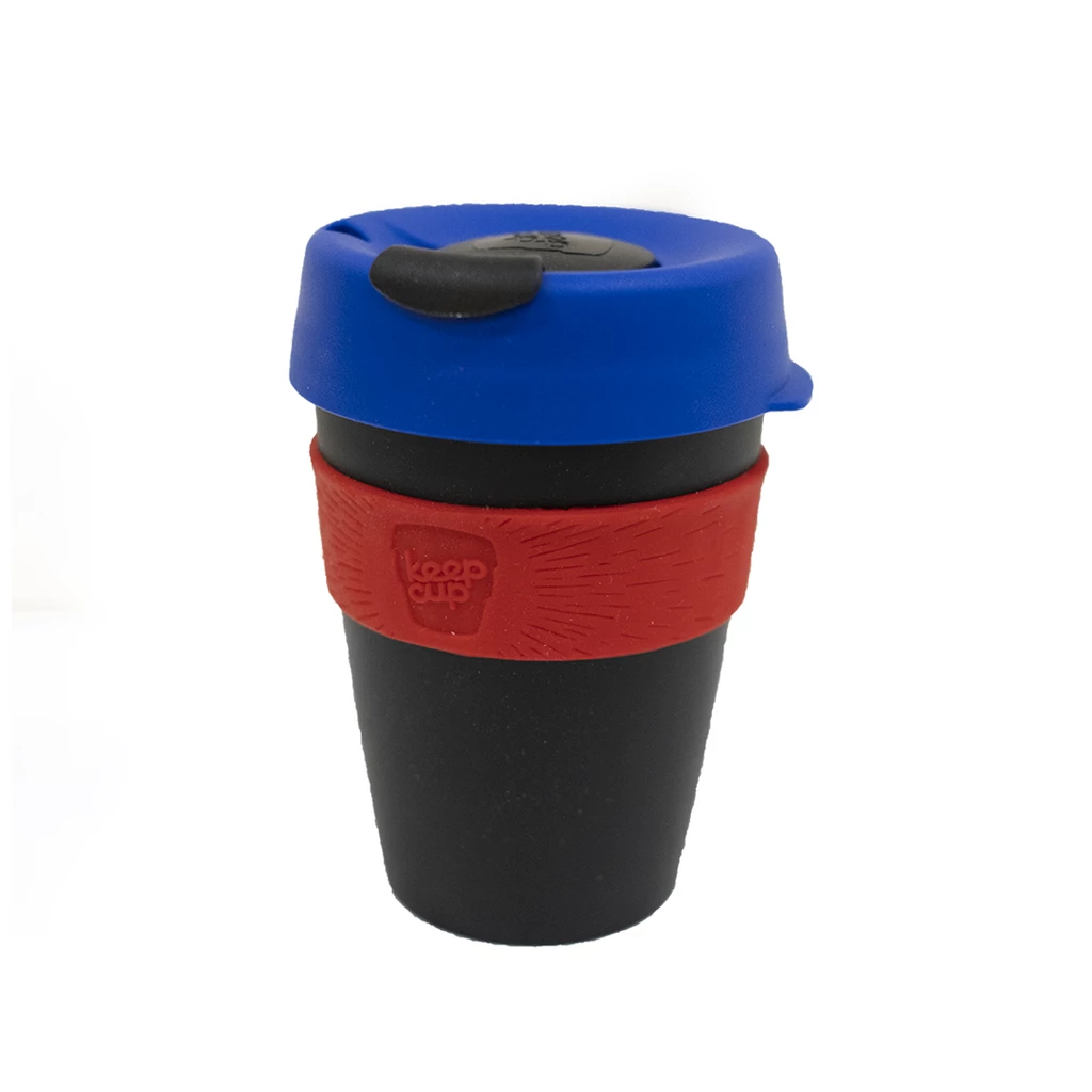 KeepCup Original 12Oz Black Base Red Band Blue Lid Black Plug 3 KeepCup Original 12Oz Black Base Red Band Blue Lid Black Plug