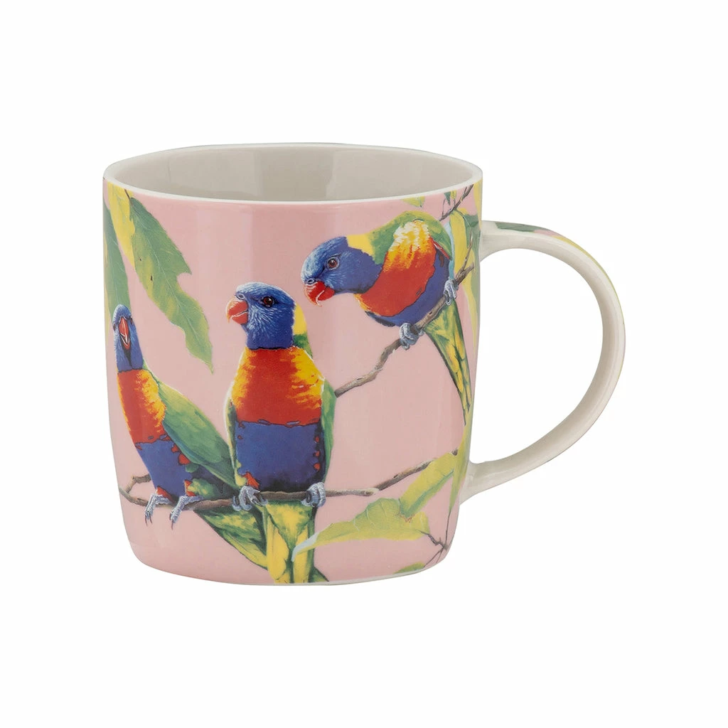 Maxwell and Williams Katherine Castle Bird Talk Mug 370ml Rainbow Lorikeets Gift Boxed 3 Maxwell and Williams Katherine Castle Bird Talk Mug 370ml Rainbow Lorikeets Gift Boxed