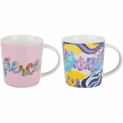Maxwell and Williams Kasey Rainbow Be Fierce Mug Set of 2 380ML Fierce Gift Boxed