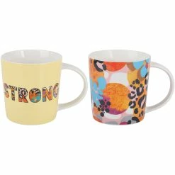 Maxwell and Williams Kasey Rainbow Be Fierce Mug Set of 2 380ML Strong Gift Boxed