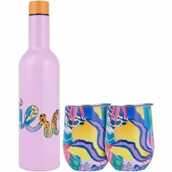 Maxwell and Williams Kasey Rainbow Be Fierce Double Wall Insulated Wine Set Fierce 3pc Gift Boxed