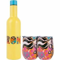 Maxwell and Williams Kasey Rainbow Be Fierce Double Wall Insulated Wine Set Strong 3pc Gift Boxed