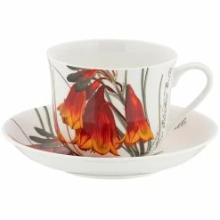 Maxwell and Williams Royal Botanic Gardens Australian Botanics Breakfast Cup & Saucer 450ML Christmas Bells Gift Boxed