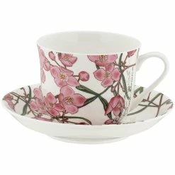 Maxwell and Williams Royal Botanic Gardens Australian Botanics Breakfast Cup & Saucer 450ML Boronia Gift Boxed