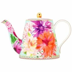 Maxwell and Williams Teas and Cs Dahlia Daze Teapot With Infuser 500ML Sky Gift Boxed