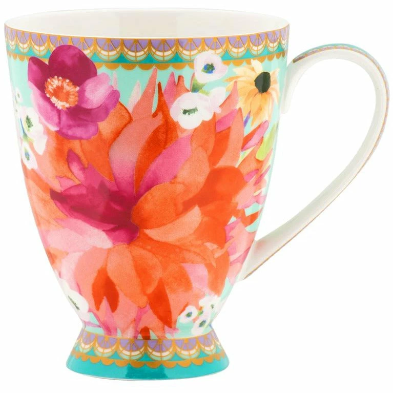 Maxwell and Williams Teas and Cs Dahlia Daze Footed Mug 300ML Sky Gift Boxed 3 Maxwell and Williams Teas and Cs Dahlia Daze Footed Mug 300ML Sky Gift Boxed