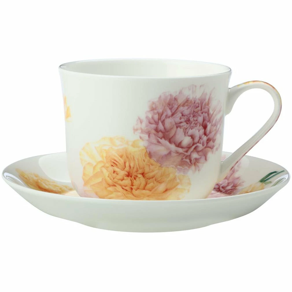 Maxwell and Williams Katherine Castle Floriade Breakfast Cup & Saucer 480ml Carnations Gift Boxed 3 Maxwell and Williams Katherine Castle Floriade Breakfast Cup & Saucer 480ml Carnations Gift Boxed