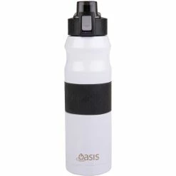 Oasis Insulated Flip-Top Sports Bottle 600ml White