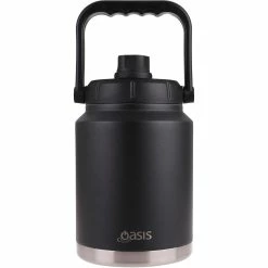 Oasis Stainless Steel Double Wall Insulated Jug w/ Carry Handle 2.1 Litre - Black