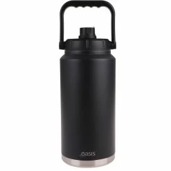 Oasis Stainless Steel Double Wall Insulated Jug w/ Carry Handle 3.8 Litre - Black