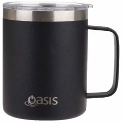 Oasis Explorer Mug 400ml Stainless Steel Double Wall Insulated - Black
