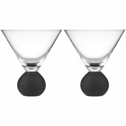 TEMPA Astrid Matte Black Set of 2 Martini Glass
