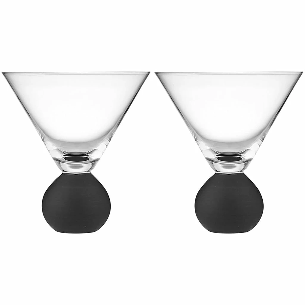 TEMPA Astrid Matte Black Set of 2 Martini Glass 3 TEMPA Astrid Matte Black Set of 2 Martini Glass