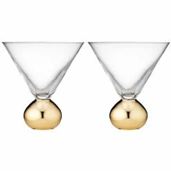 TEMPA Astrid Gold Set of 2 Martini Glass