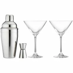 TEMPA Aurora Silver 4 Piece Gift Cocktail Set