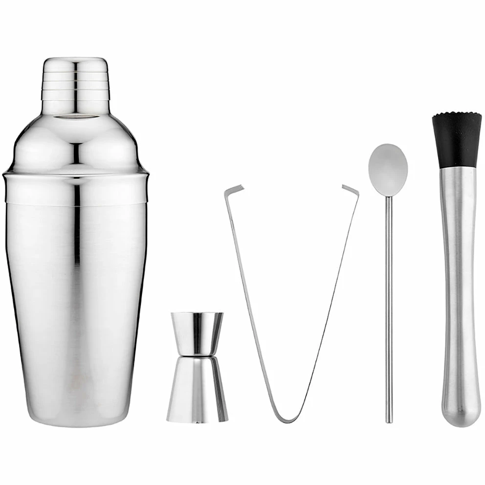 TEMPA Aurora Silver 5 Piece Cocktail Set 3 TEMPA Aurora Silver 5 Piece Cocktail Set