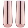 TEMPA Aurora Rose 2pk Stemless Champagne Glass